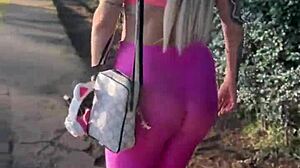 Public sex in a transparent outfit on my way to the gym