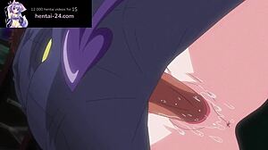 Een mooie meid wordt geconfronteerd met twee enorme penissen in een ongecensureerde hentai-video met Engelse ondertitels