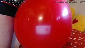 Get turned on by Nicoletta's large balloon play and her kinky balloon fetish