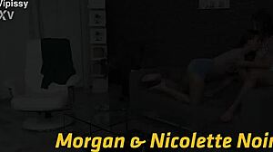 Morgan和Nicolette Noir在浴室里亲密接触
