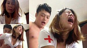Chinese nurse with large breasts engages in extramarital affair